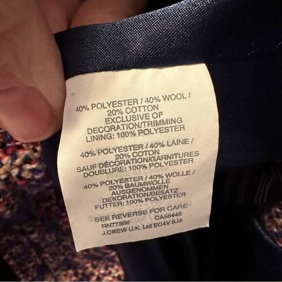 JCrew Tweed lady jacket sparkly trim Blazer 16 Multi‎  $268 F9250 NWT Preppy - Picture 7 of 16